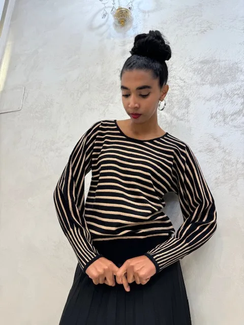 -MAGLIA LEO & UGO NERO E ORO