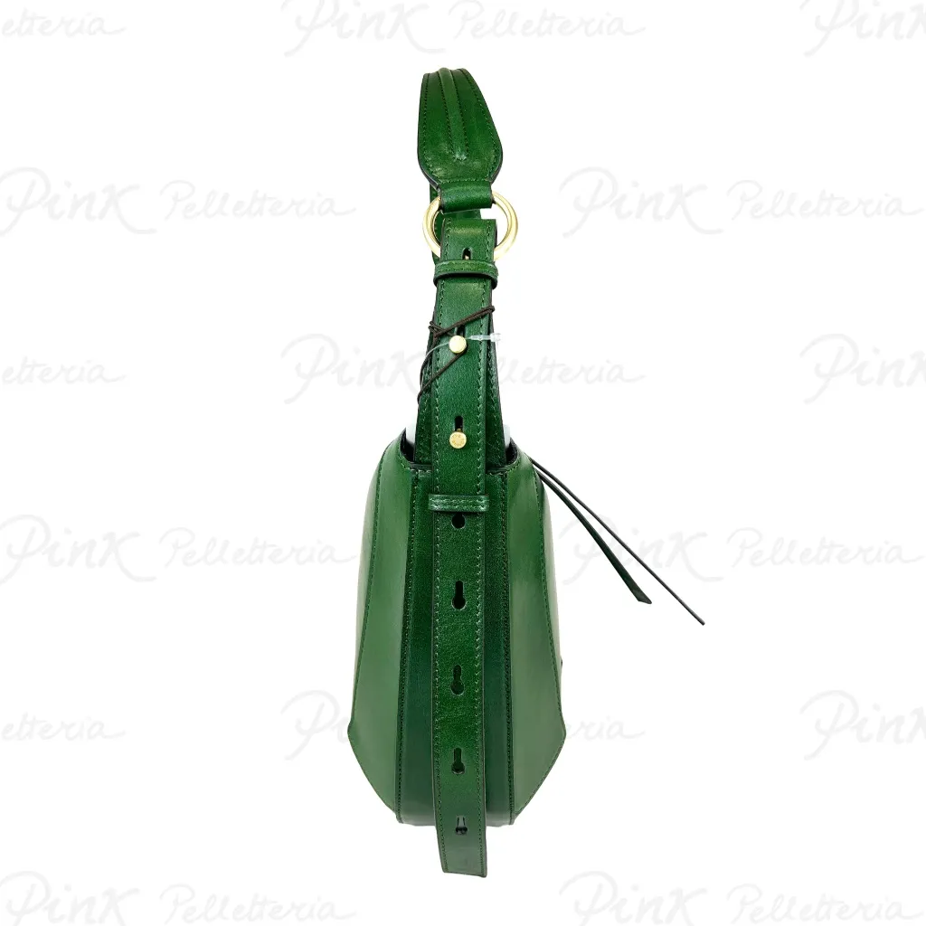 -THE BRIDGE Tracolla Luna Cuoio 04320401/X0 Verde Inglese Abb. Oro