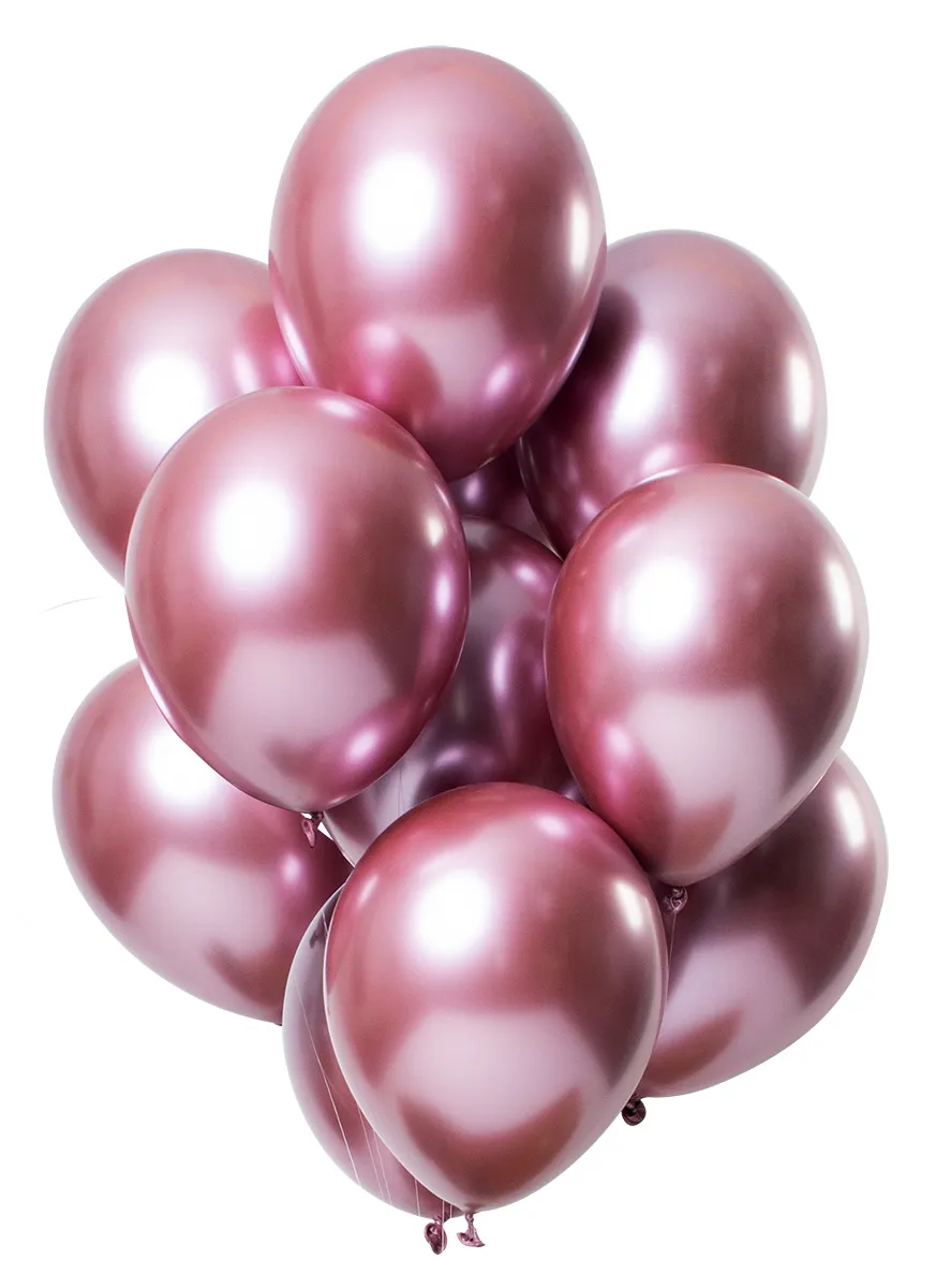 12 palloncini in lattice effetto specchio blu rosa