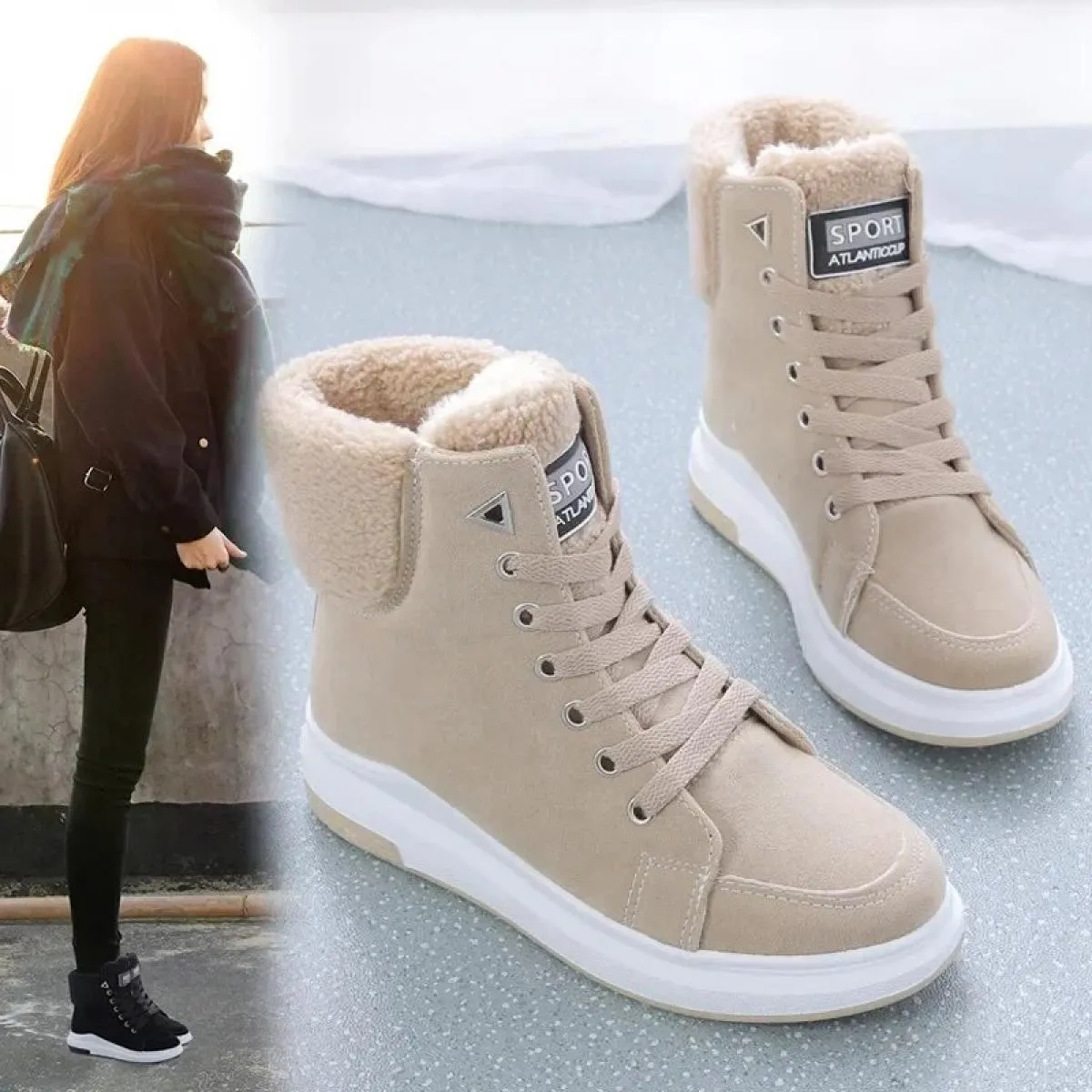 2023 nuovi stivali da donna donna più velluto caldo stivali da donna a tubo corto stivali da neve casual studenti scarpe di coto