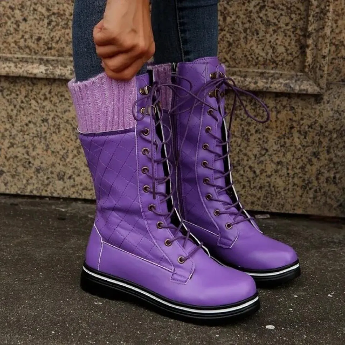 2024 inverno nuove scarpe da donna stivali con plateau in peluche a metà polpaccio nuovo designer stivali da neve caldi stivali
