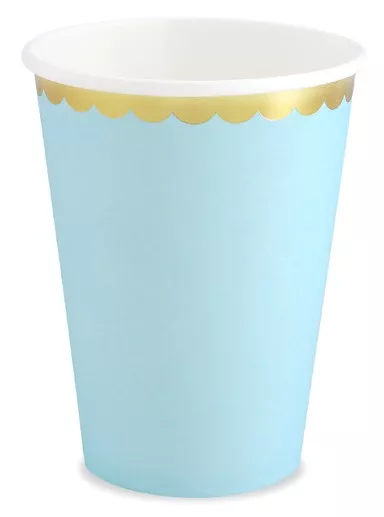 6 bicchieri di carta Candy Party blu pastello 220ml