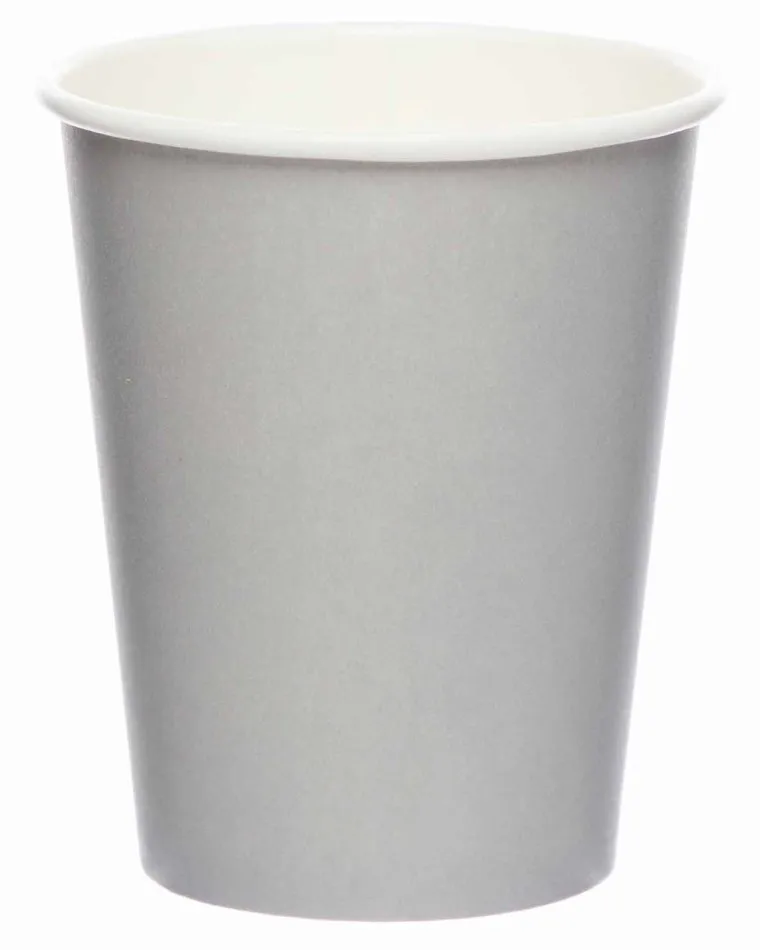 8 bicchieri di carta grigio pietra 227 ml