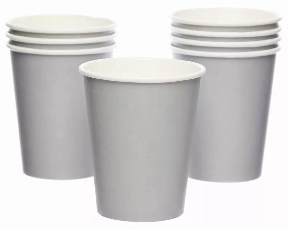 8 bicchieri di carta grigio pietra 227 ml