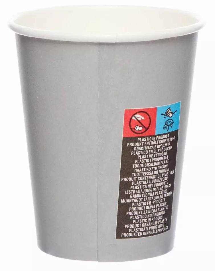 8 bicchieri di carta grigio pietra 227 ml