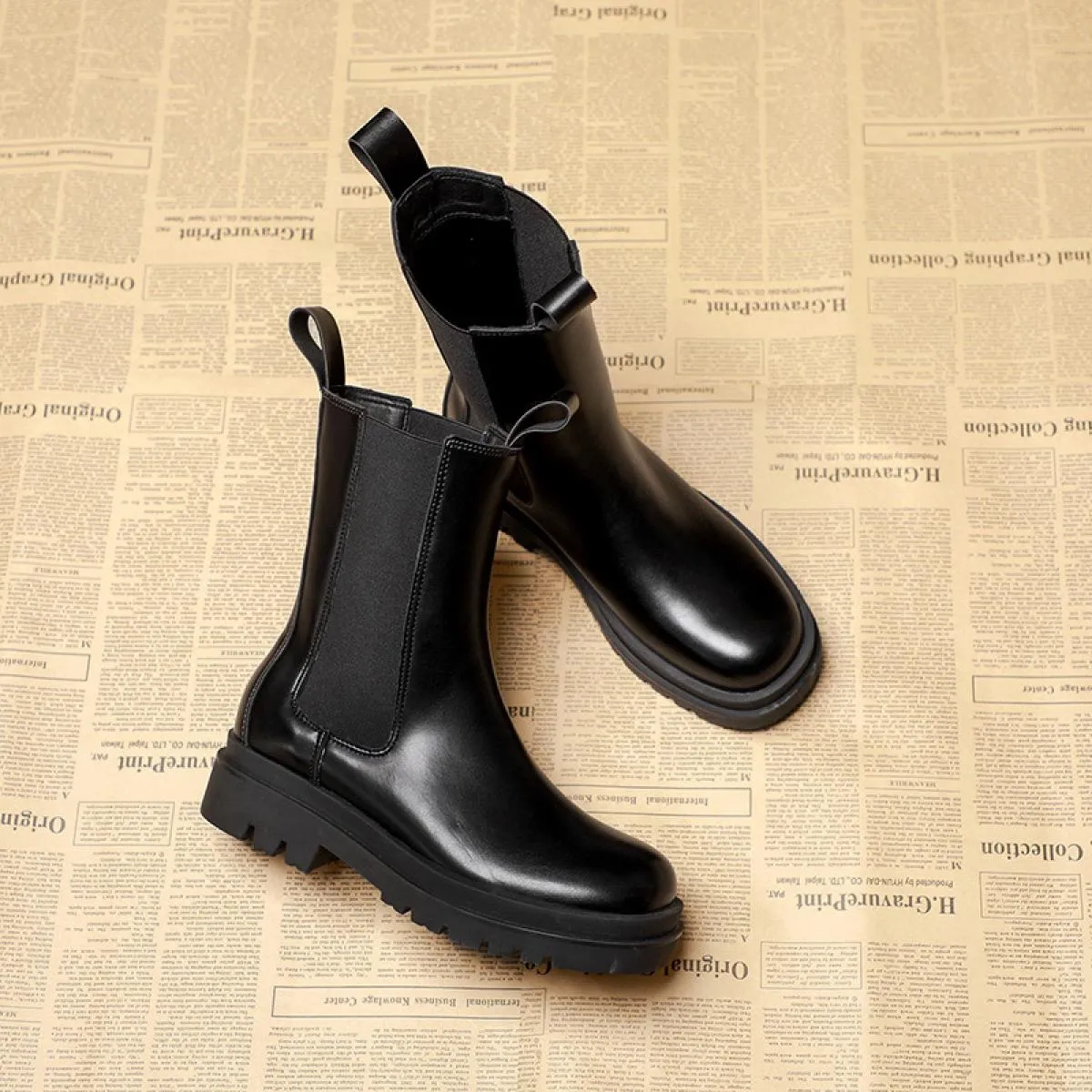 Abiti da banchetto per feste casual da donna in stile stivali Chelsea scarpe autunno inverno stivali da donna in vera pelle alti