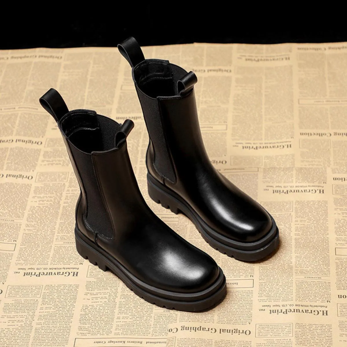 Abiti da banchetto per feste casual da donna in stile stivali Chelsea scarpe autunno inverno stivali da donna in vera pelle alti