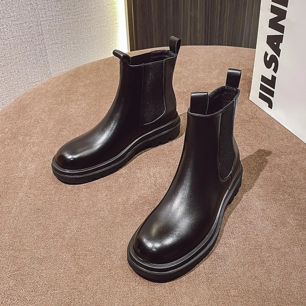 Abito da banchetto per feste di moda da donna di alta qualità Stivali Chelsea Autunno Inverno Scarpe con plateau Stivali in morb