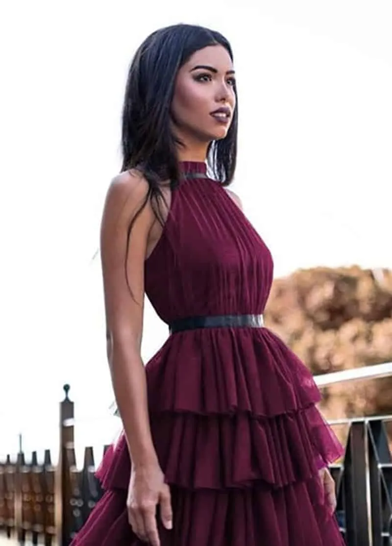 Abito elegante in tulle (posso esserci variazioni di sfumatura del colore!)