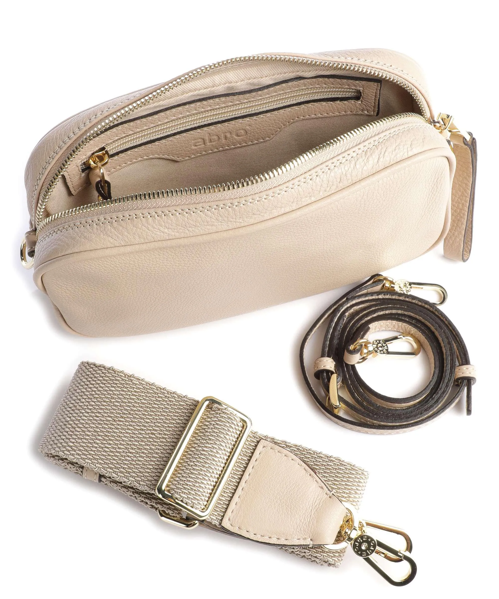  Abro Dalia Tina Borsa a tracolla pelle di vacchetta grana beige  