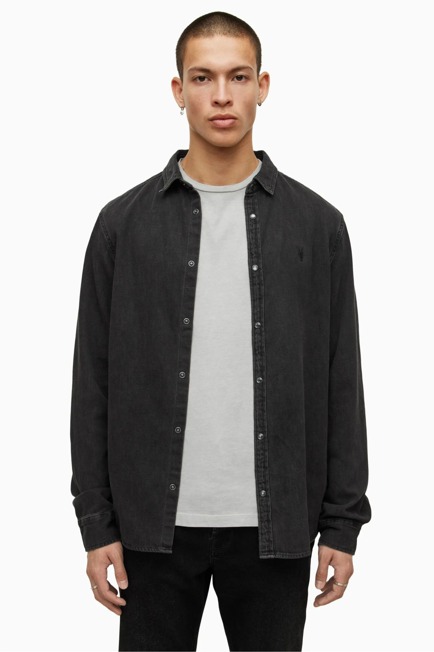AllSaints - Gleason - Camicia Manica lunga camicia
