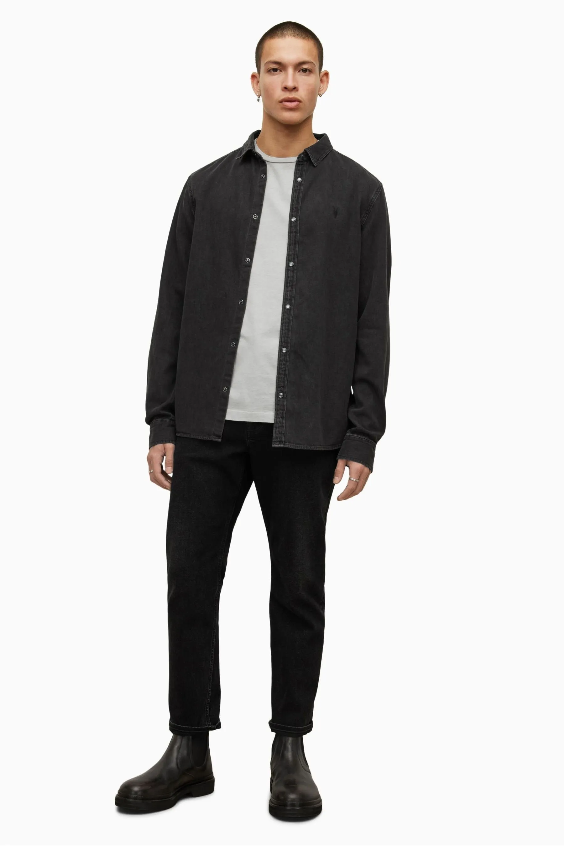 AllSaints - Gleason - Camicia Manica lunga camicia