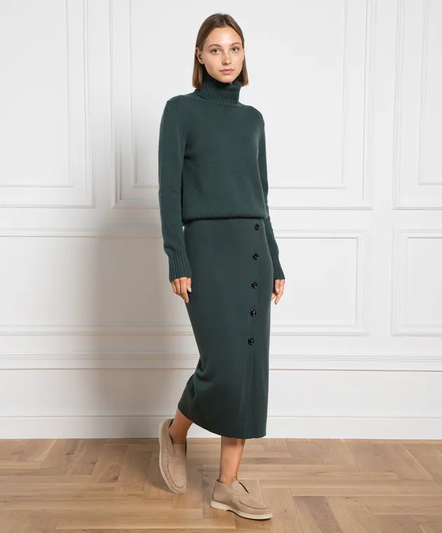 Allude Maglione verde in lana e cashmere 23517643