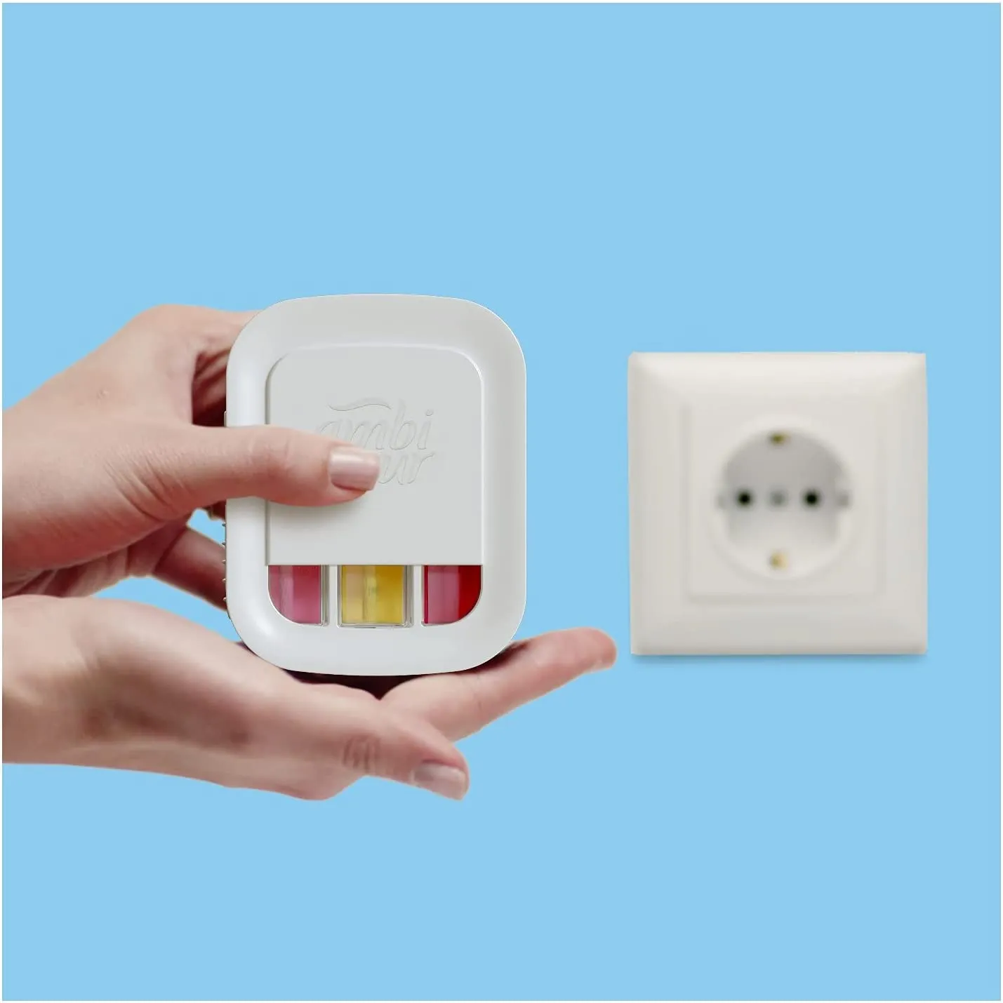 Ambi Pur 3Volution Profumatore per Ambienti, 2 Ricariche per Diffurore Elettrico, Fragranza Lenor Risveglio Primaverile, tecnolo