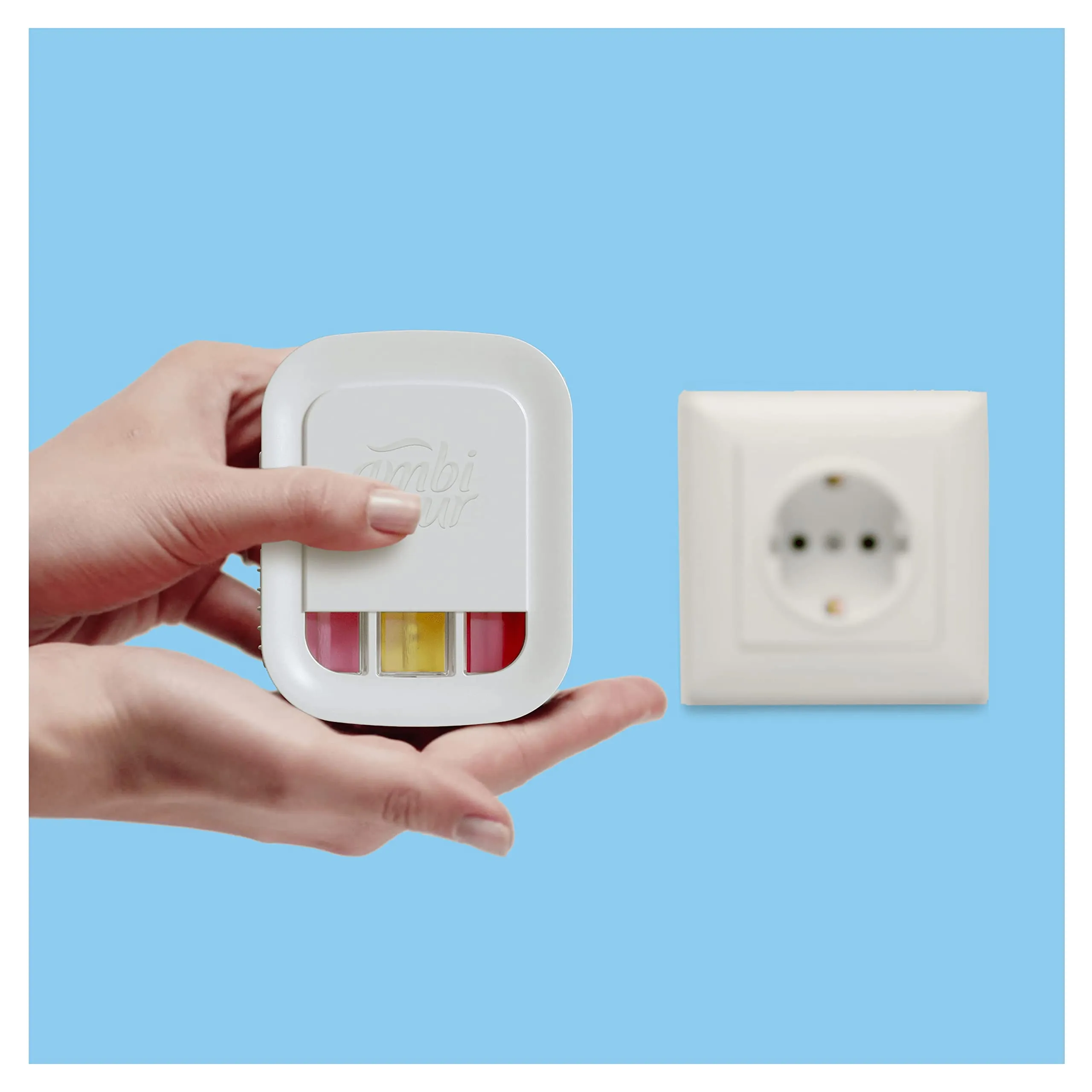 Ambi Pur 3Volution Profumatore per Ambienti, 2 Ricariche per Diffurore Elettrico, Fragranza Lenor Risveglio Primaverile, tecnolo
