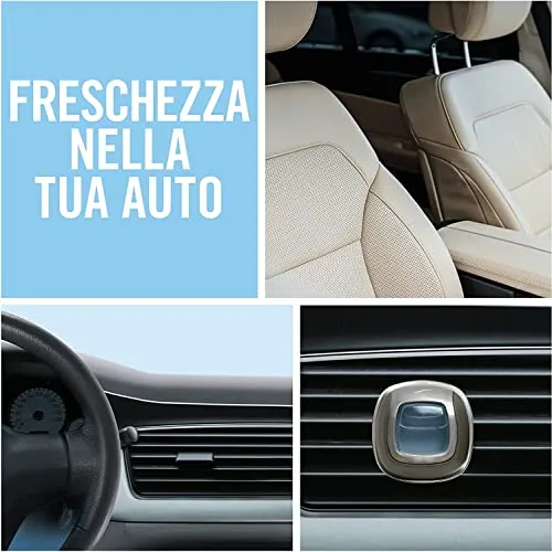 Ambi Pur Profumatore Auto, 2 Deodoranti Auto, Fragranza Oro e Fiori di Vaniglia, Elimina Odori, Facile da Agganciare, Fino a 30 