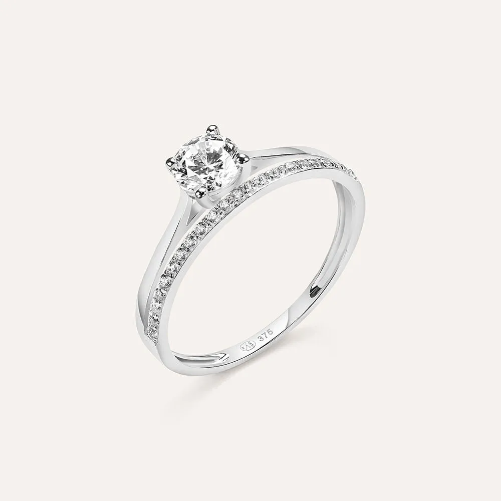 Anello Solitario Claire Oro Bianco 375/1000 Cubic Zirconia Bianco 1410984