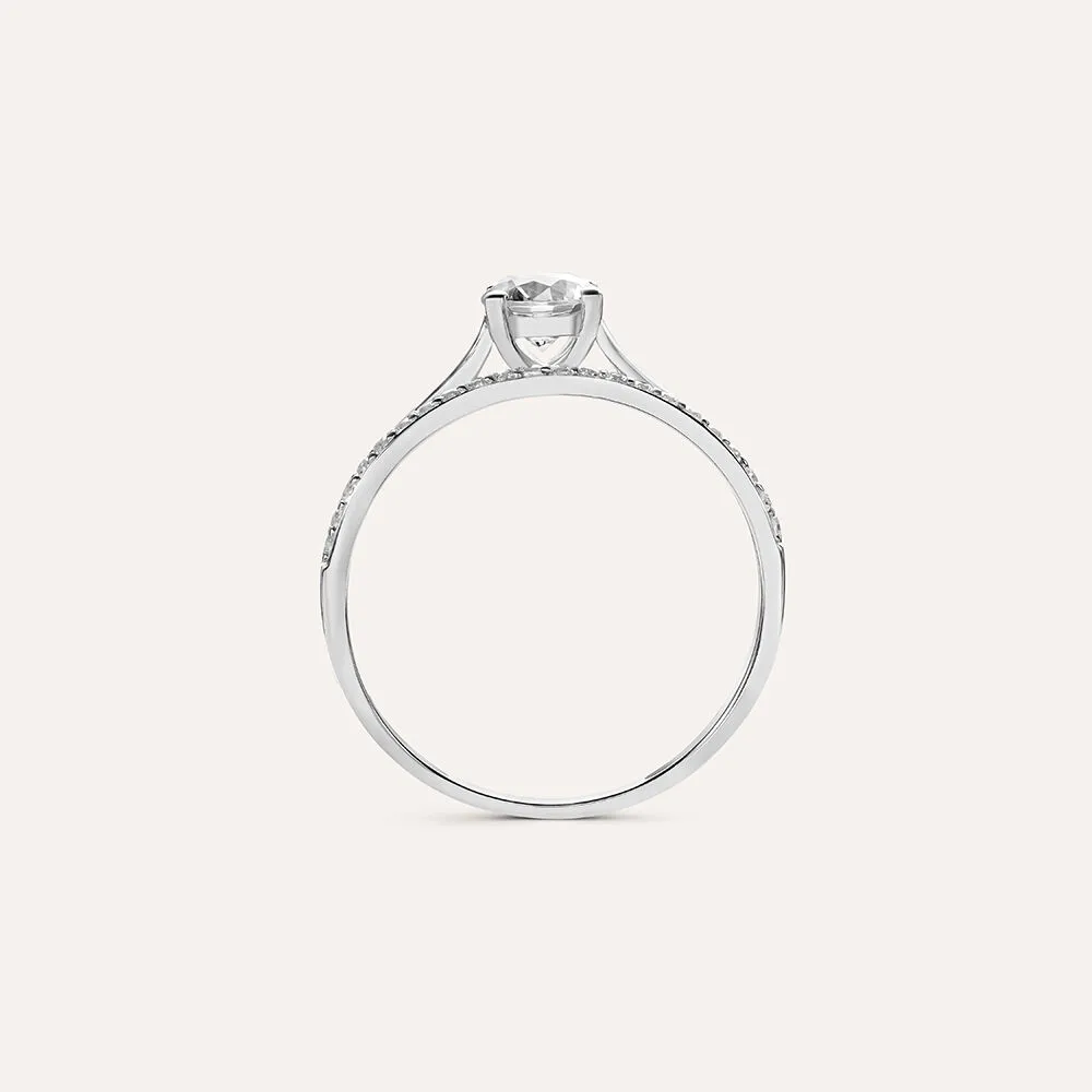 Anello Solitario Claire Oro Bianco 375/1000 Cubic Zirconia Bianco 1410984
