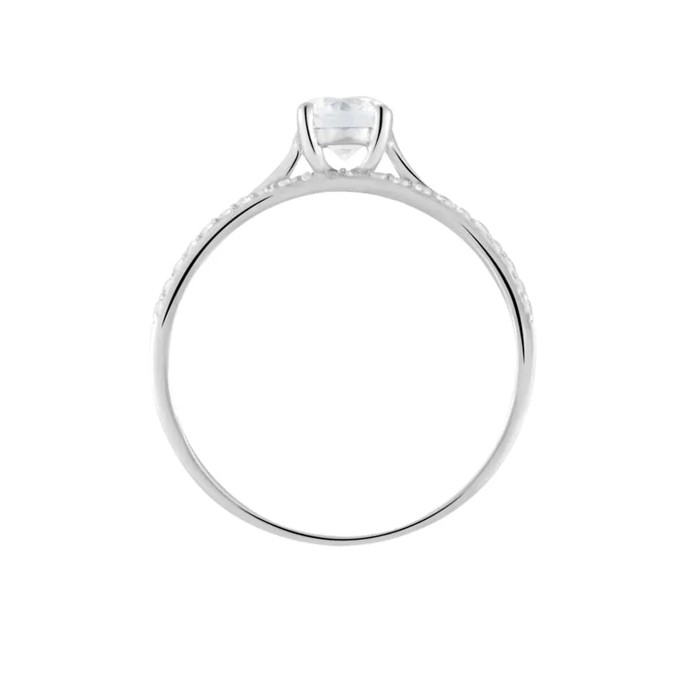 Anello Solitario Claire Oro Bianco 375/1000 Cubic Zirconia Bianco 1410984