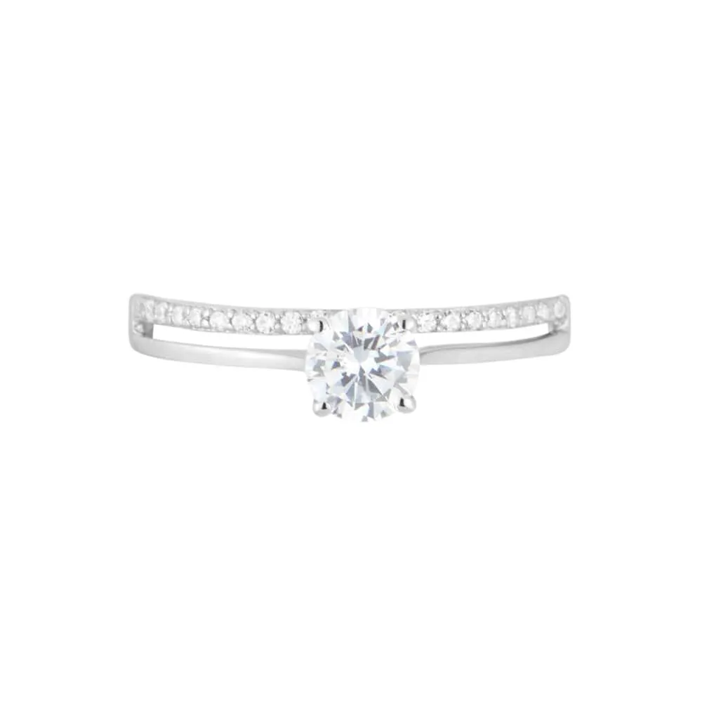 Anello Solitario Claire Oro Bianco 375/1000 Cubic Zirconia Bianco 1410984
