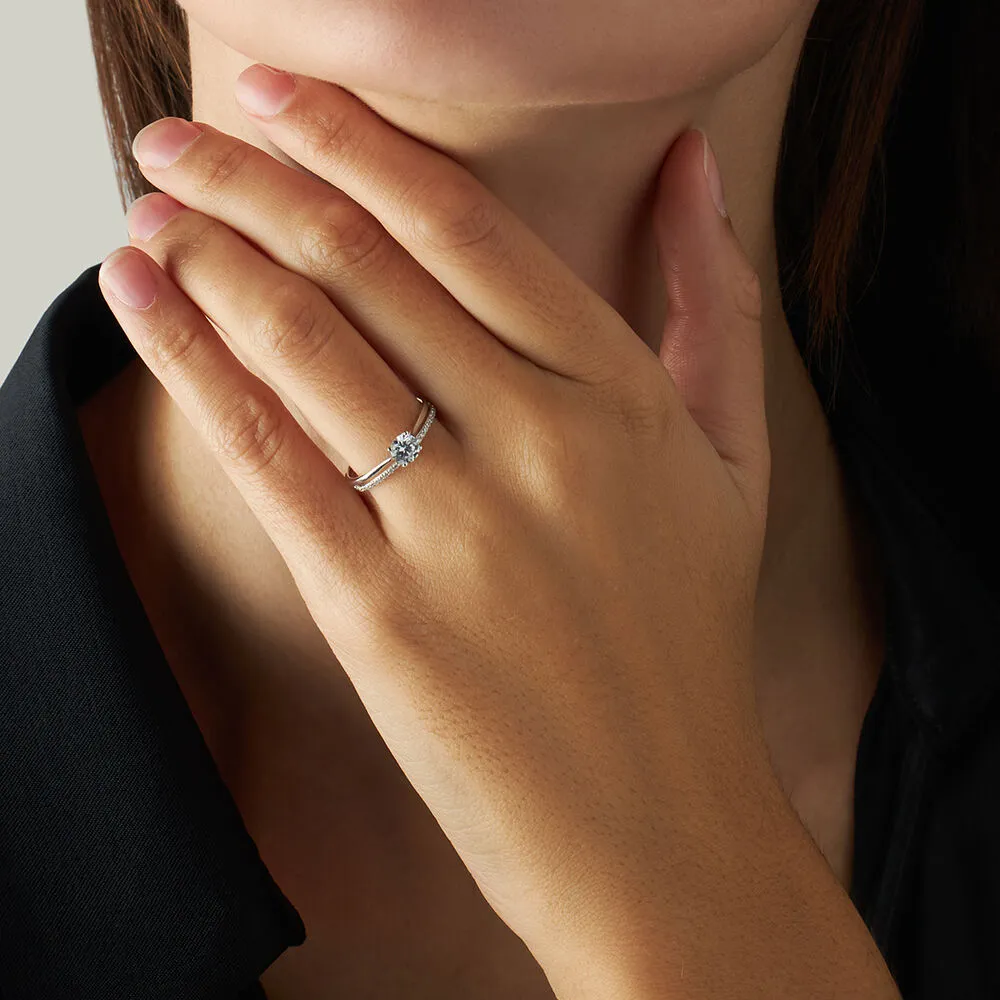 Anello Solitario Claire Oro Bianco 375/1000 Cubic Zirconia Bianco 1410984
