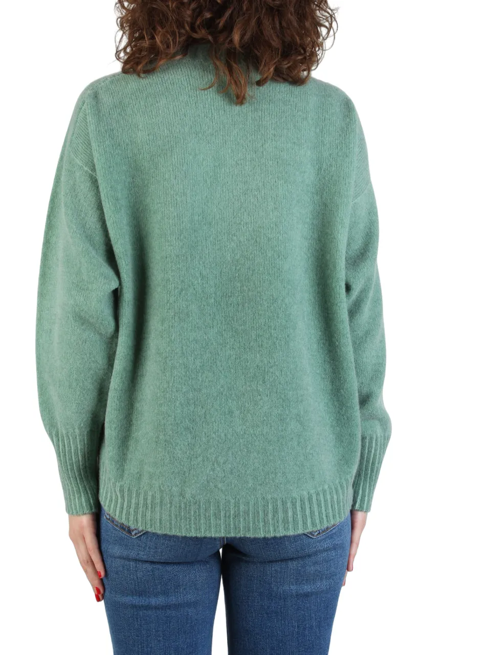 Arovescio maglione in lana e cashmere con tasche verde
