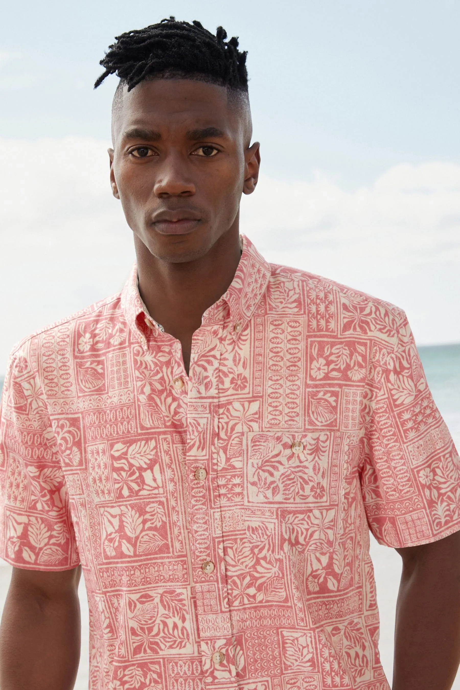 Artisan Rosa luce  - Camicia Floreale camicia con maniche a camicia