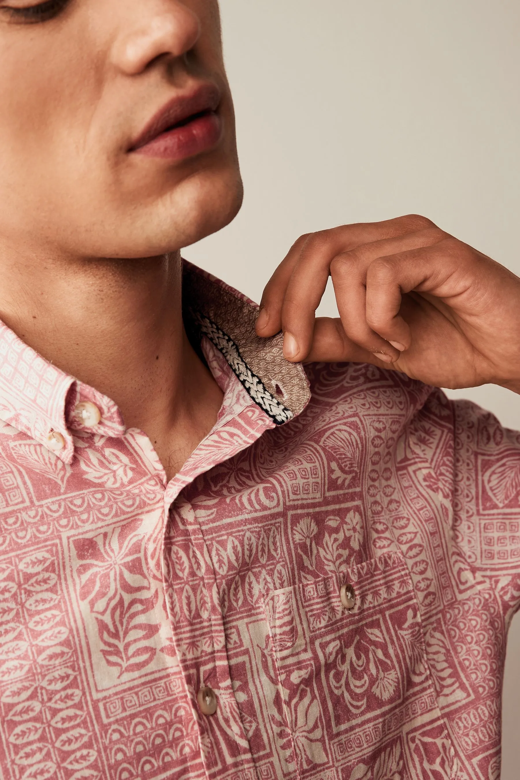 Artisan Rosa luce  - Camicia Floreale camicia con maniche a camicia