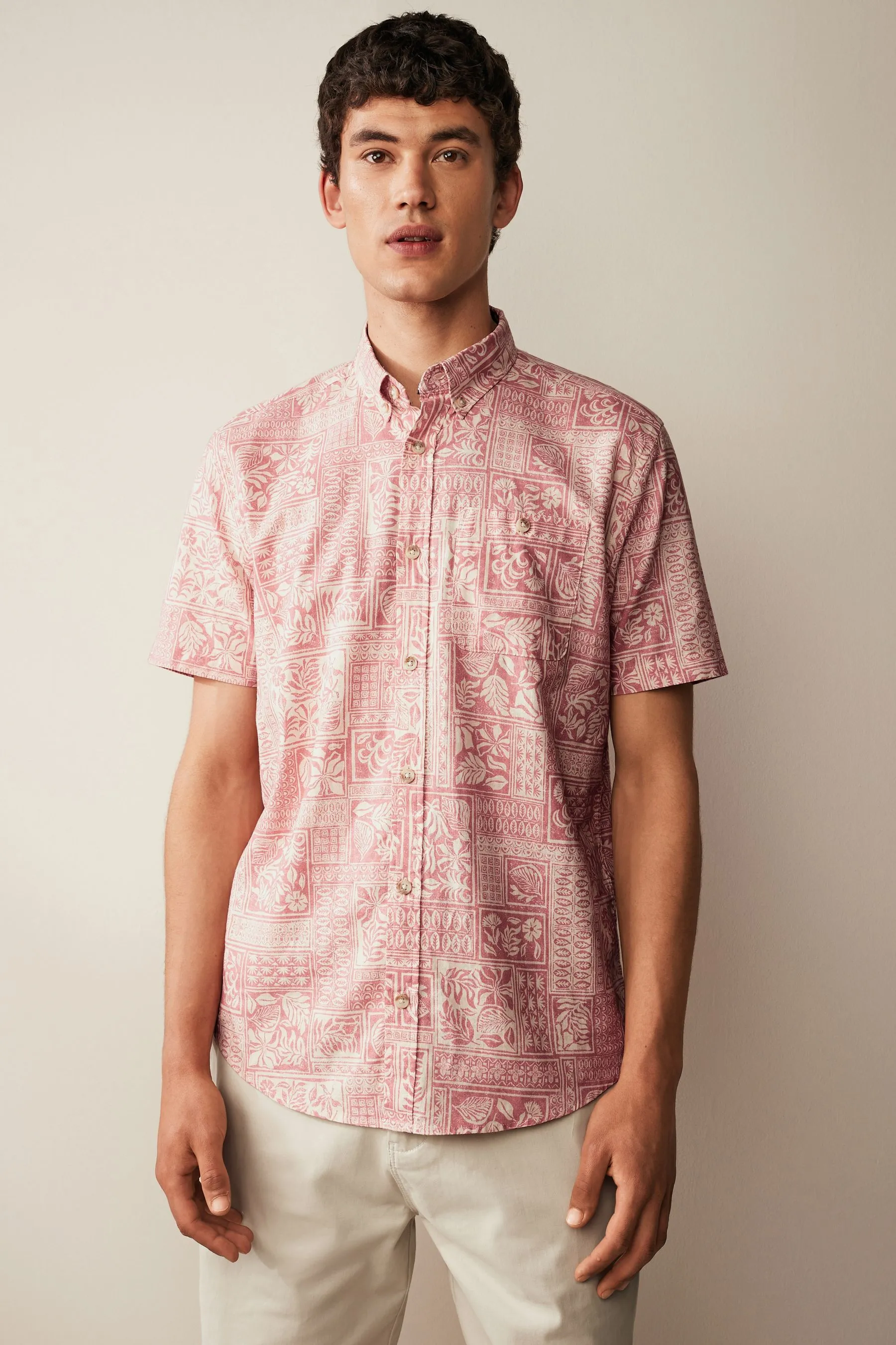 Artisan Rosa luce  - Camicia Floreale camicia con maniche a camicia