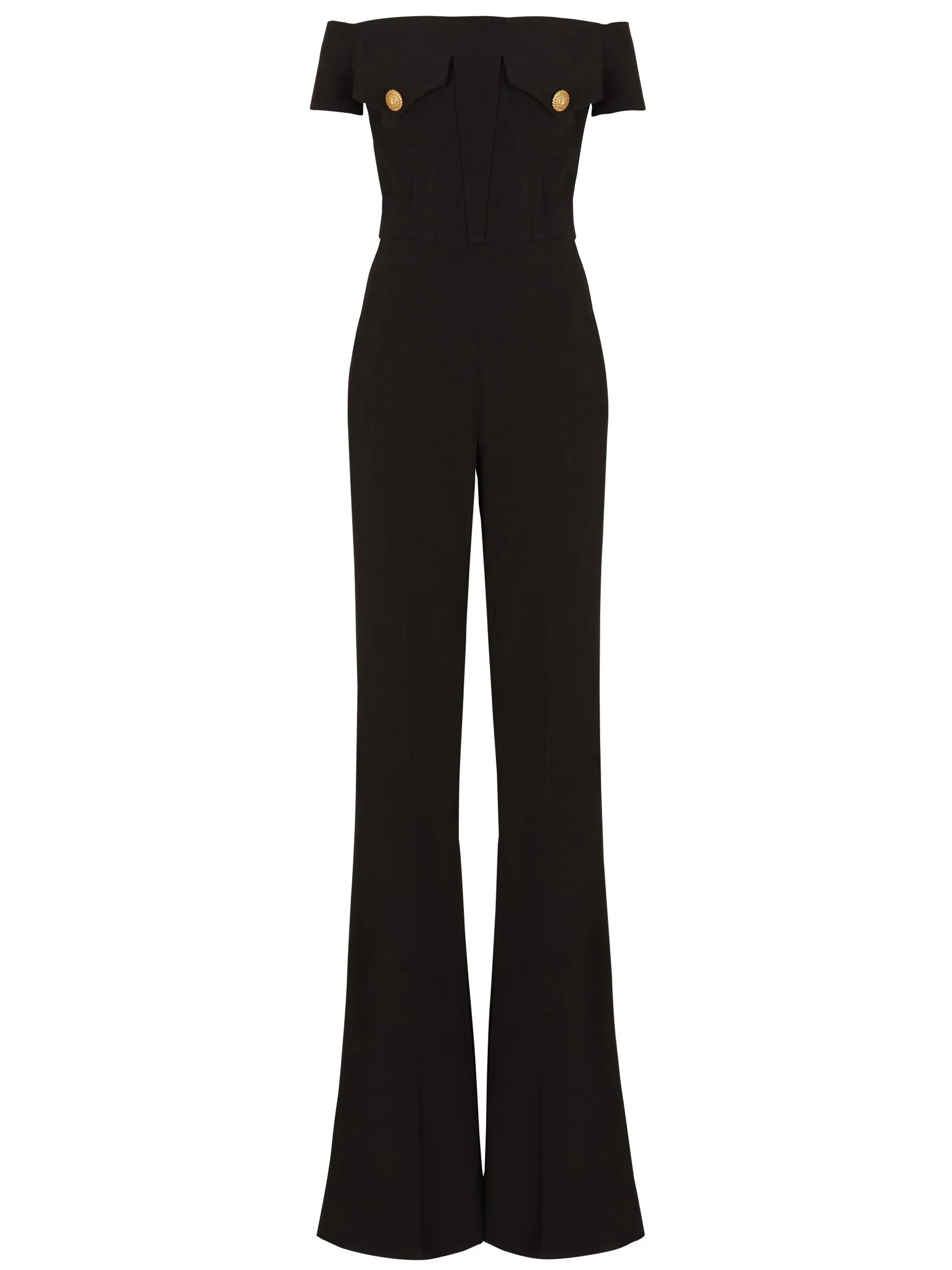 BALMAIN    Tuta pantalone in crepe