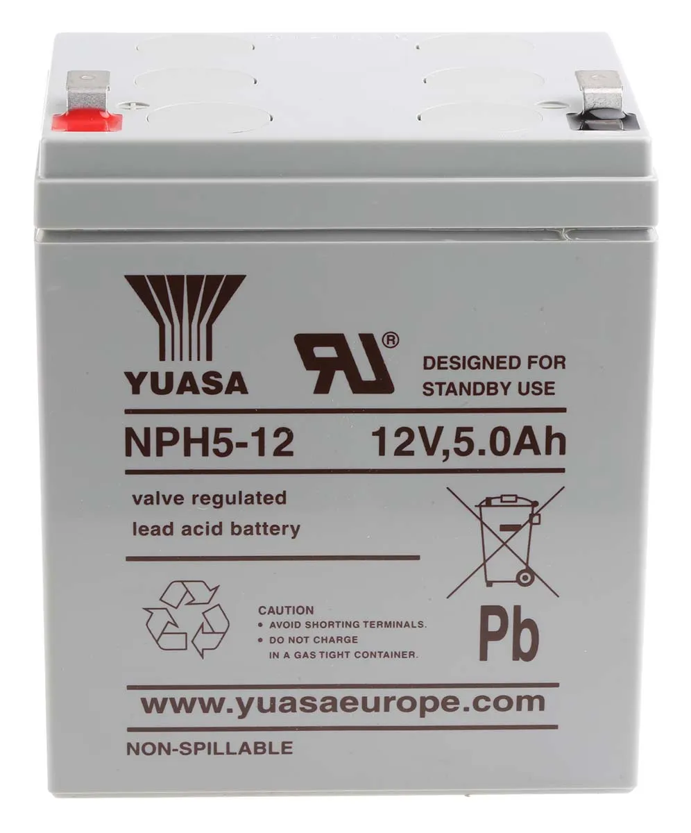 Batteria al piombo sigillata Yuasa, 12V, 5.1Ah, 106 x 90 x 70mm, -20 → +60°C
