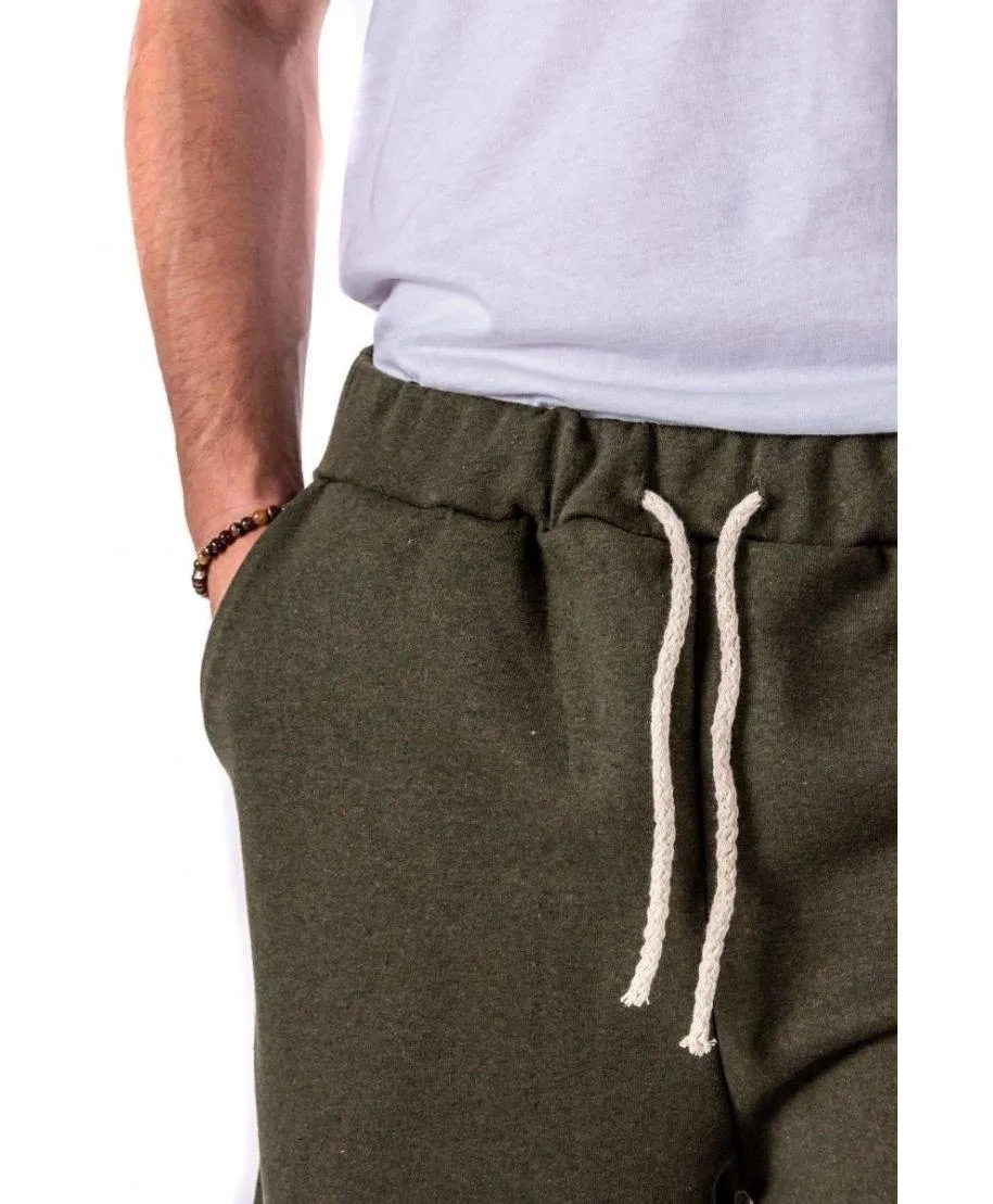 Bermuda uomo, slim - Colore verde con laccio