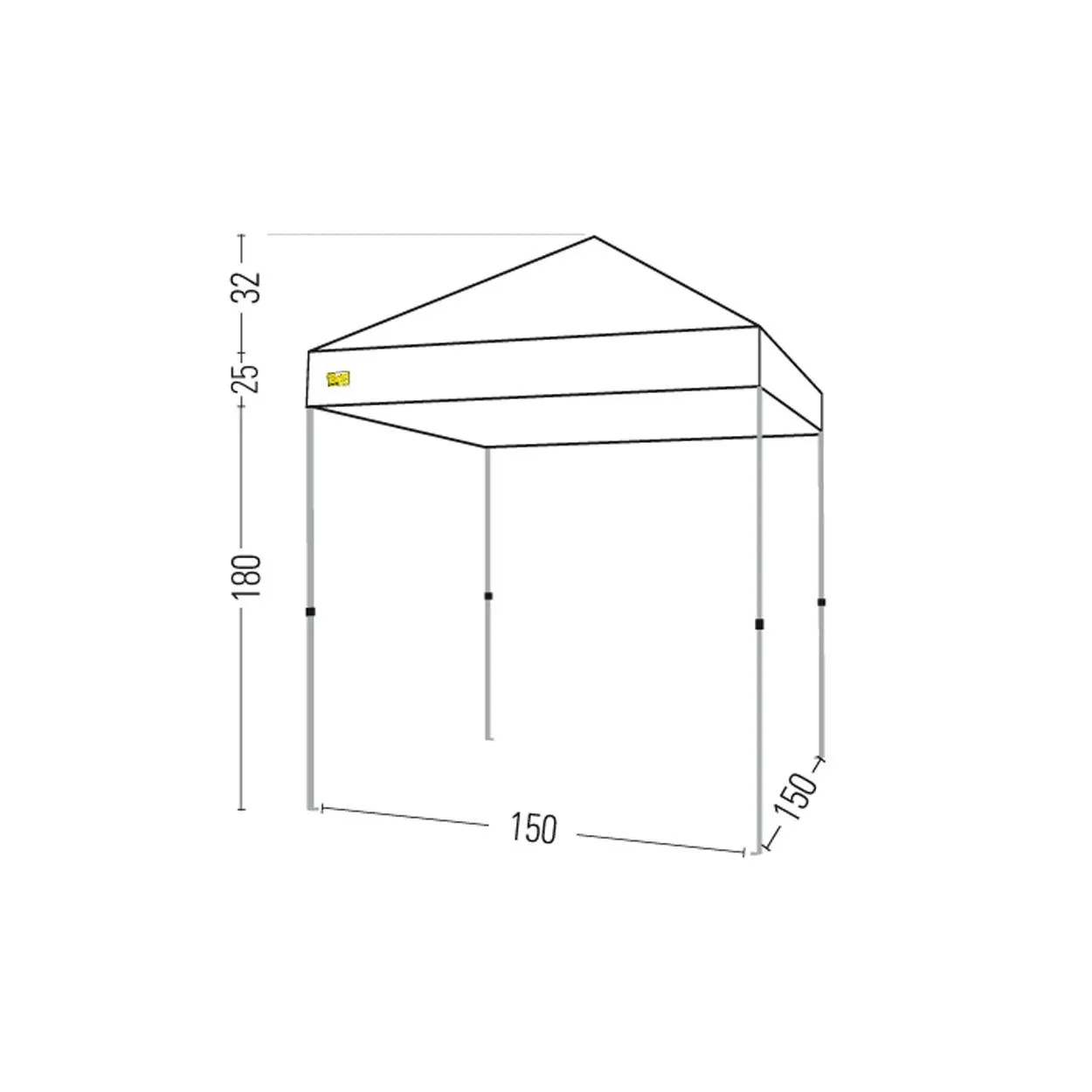 Bertoni Gazebo Rapido 150 Blu c/laterali 150 x 150
