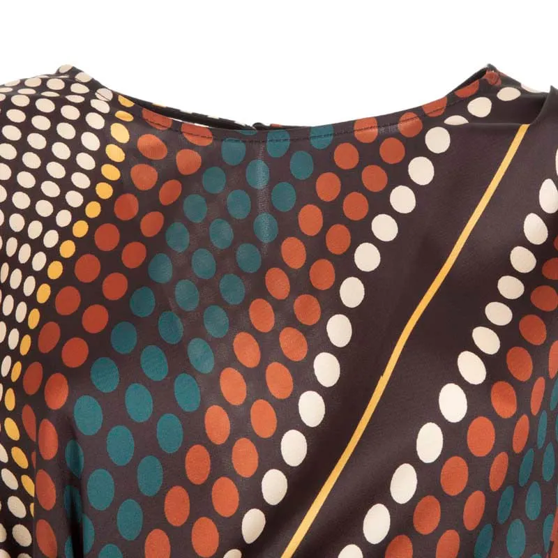 Blusa a fantasia con fiocco frontale 