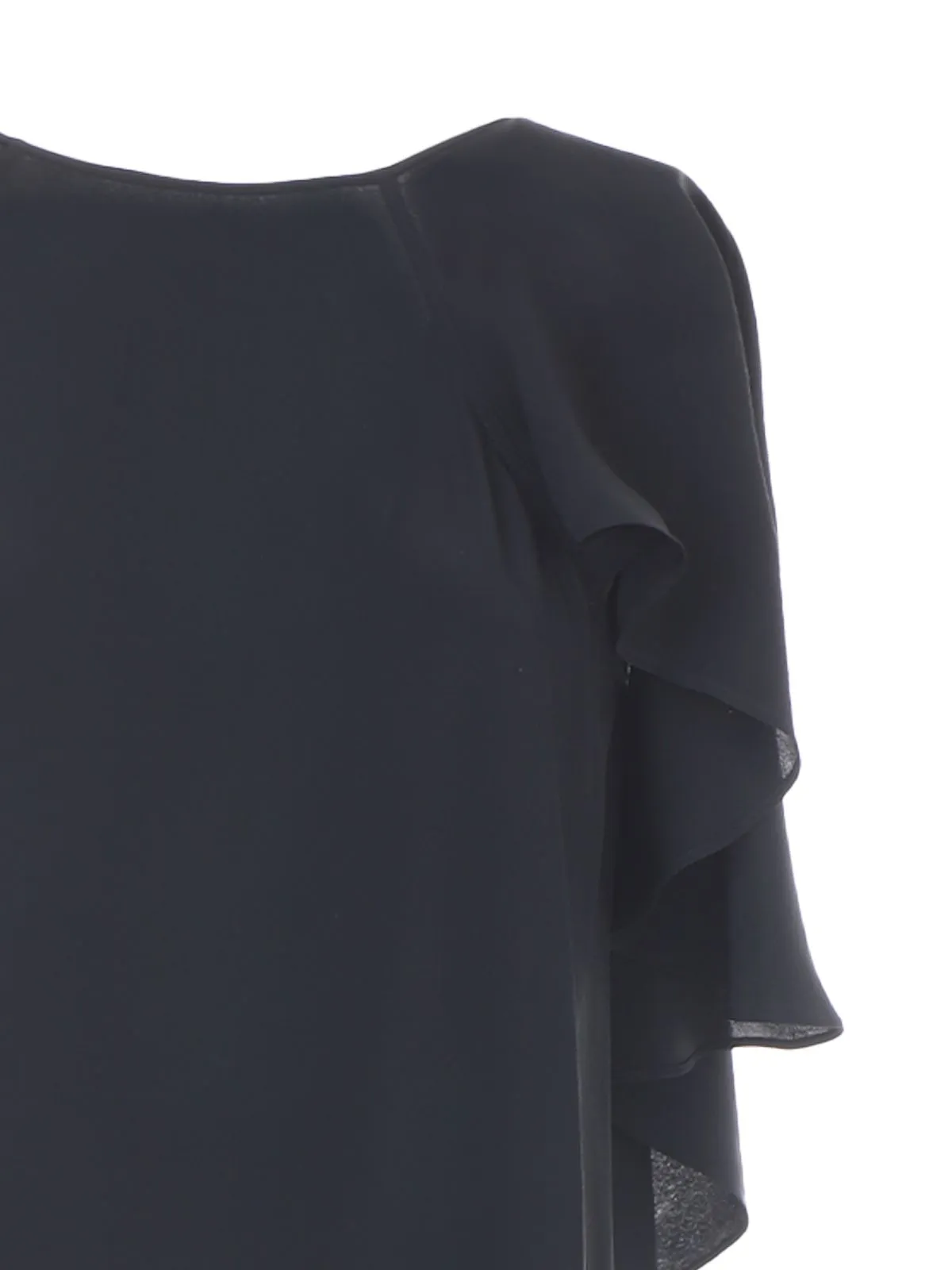 BLUSA "BOTANICO" NERA IN CREPE DE CHINE DI MISTO SETA
