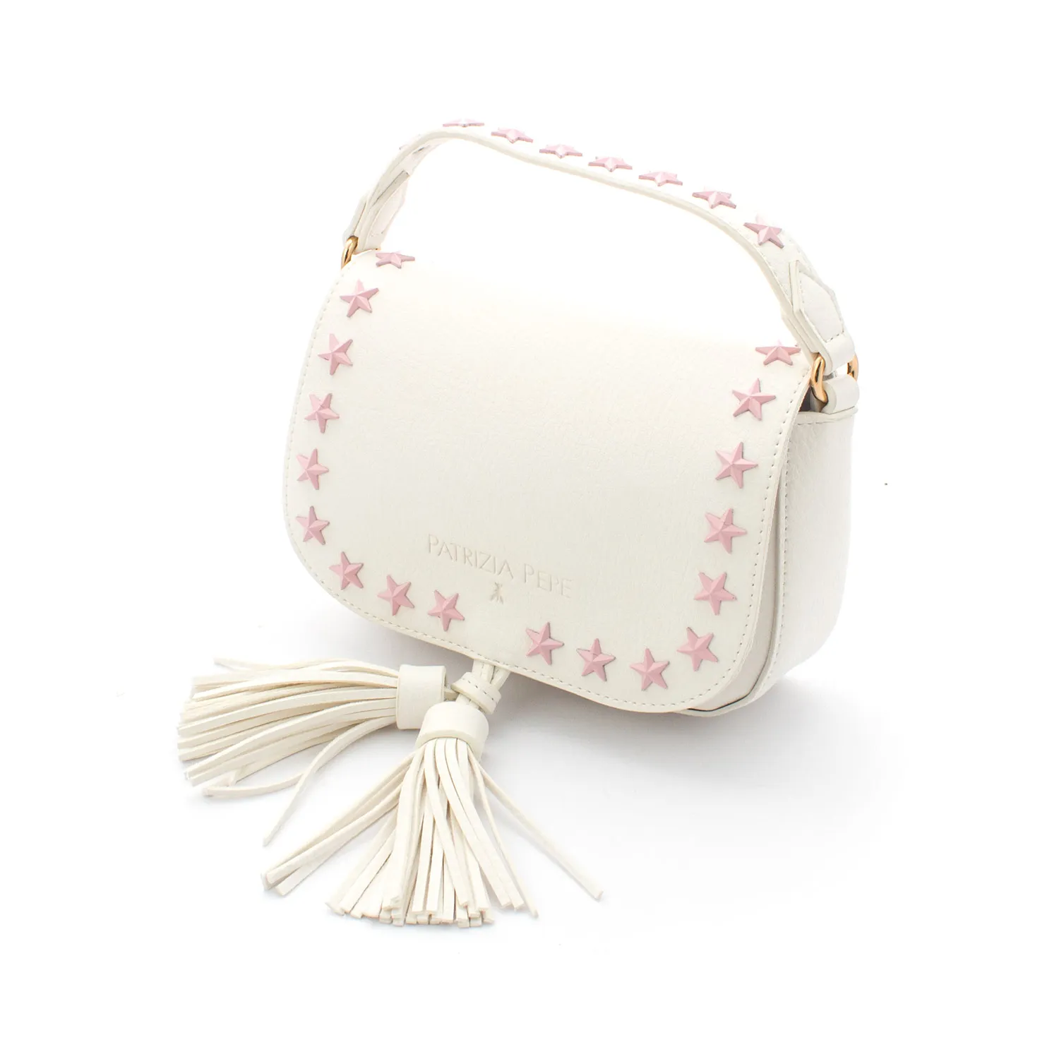 Borsetta Girl Bianca Stelle Rosa
