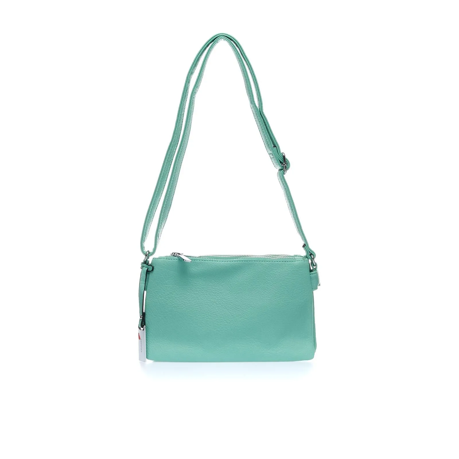 Borsetta verde con tracolla e zip