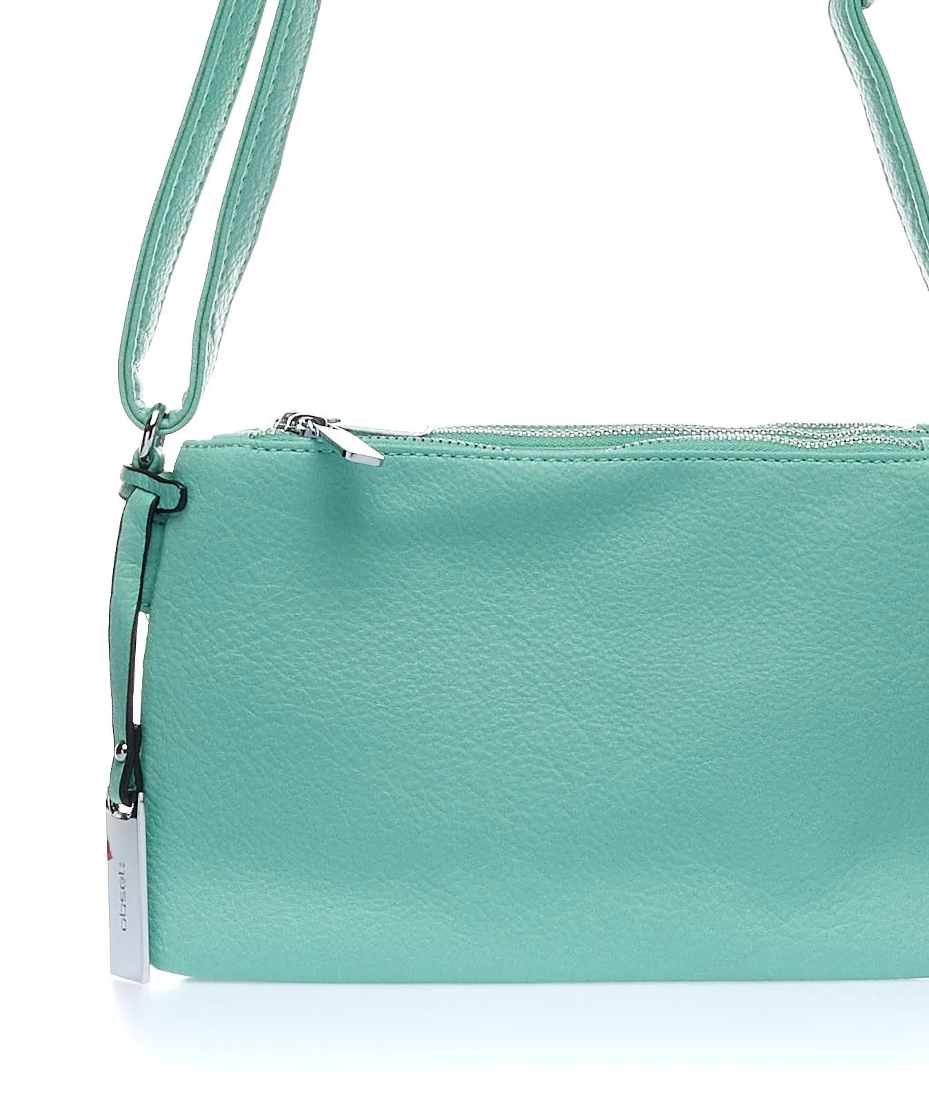 Borsetta verde con tracolla e zip