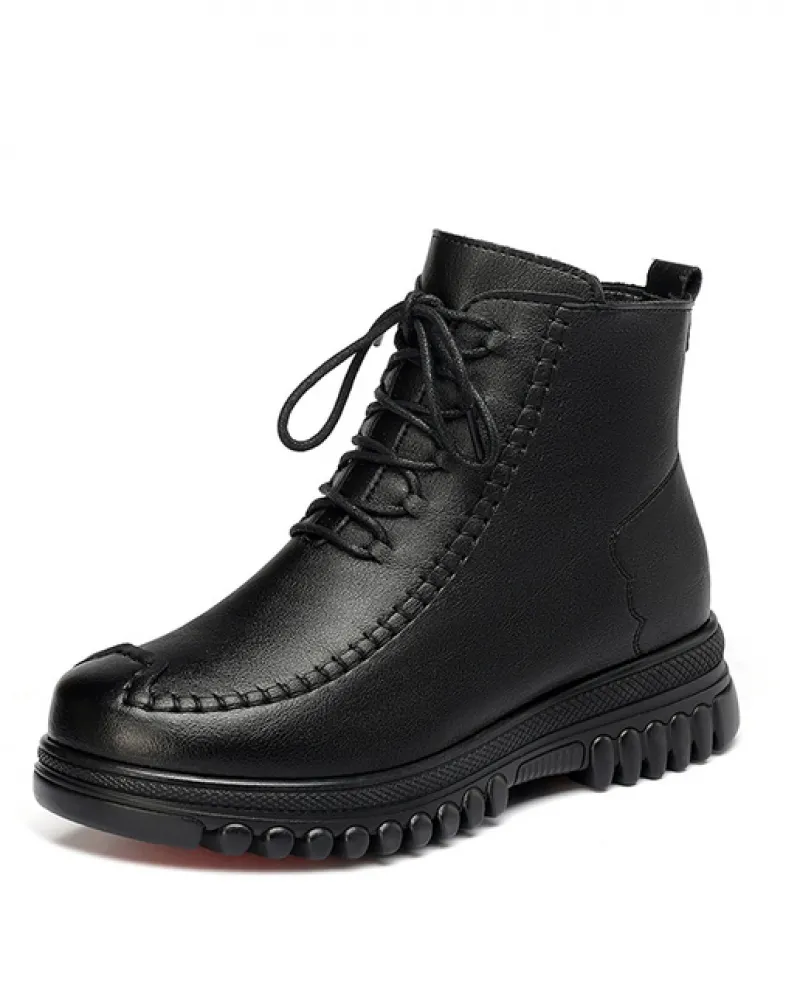 Botas Mujer Invierno 2022 Stivali da donna in stile retrò Stivali alla caviglia piatta Suola morbida Stivali da neve caldi Stiva