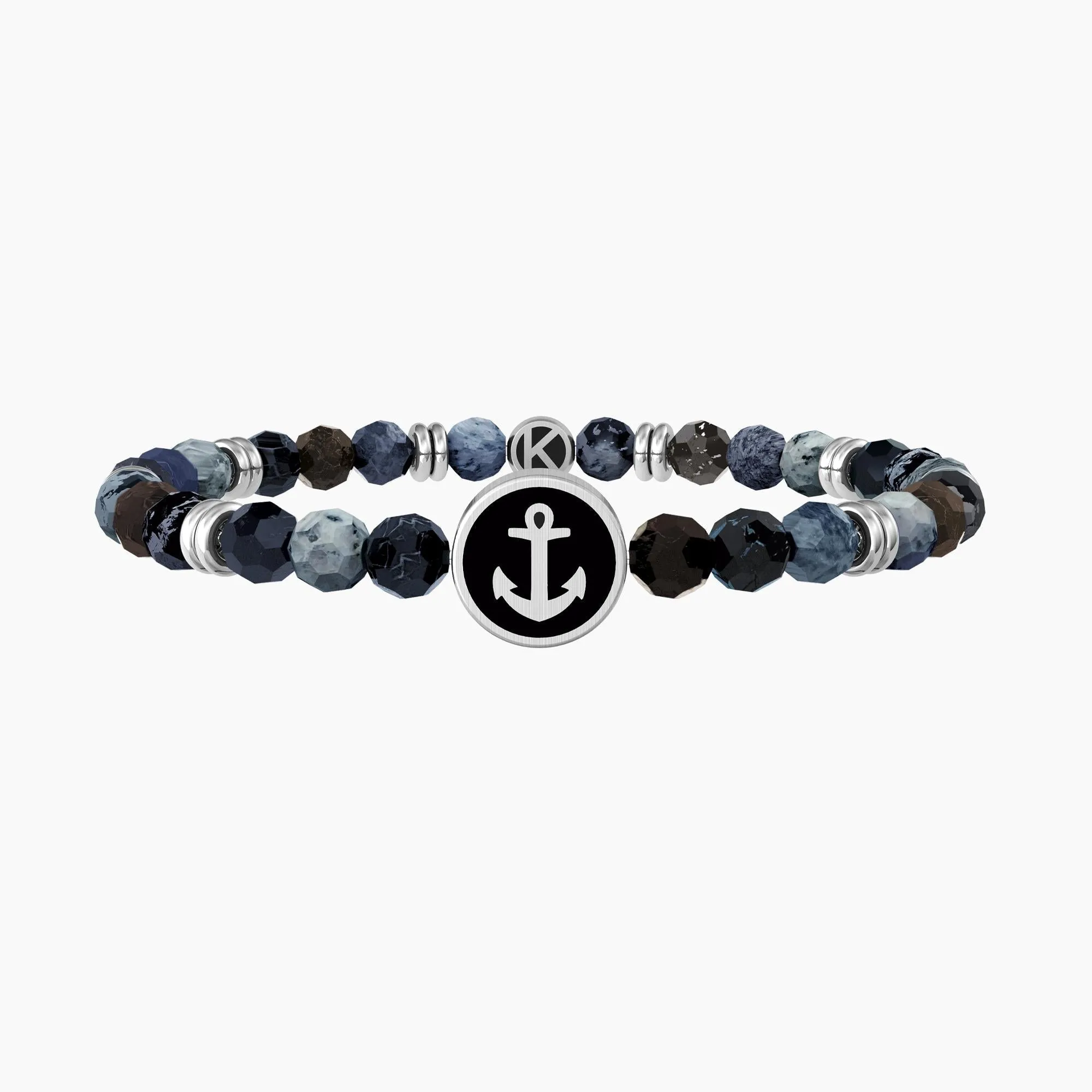Bracciale elasticoper il papà con agata blu e ancora ANCORA | PAP SEI LA MIA FORZA - 732263