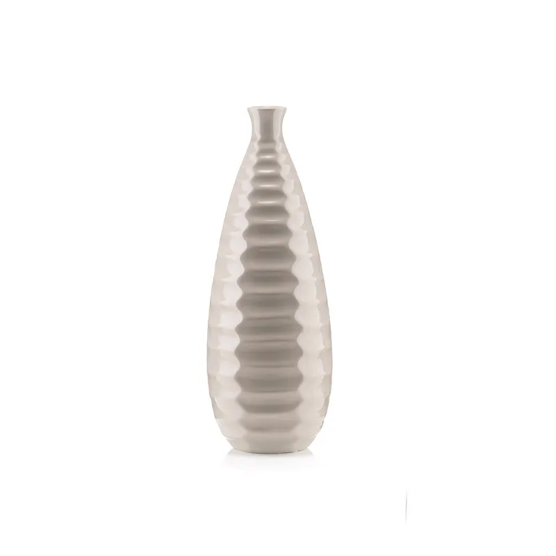 Braid Vaso ceramica, beige lucido