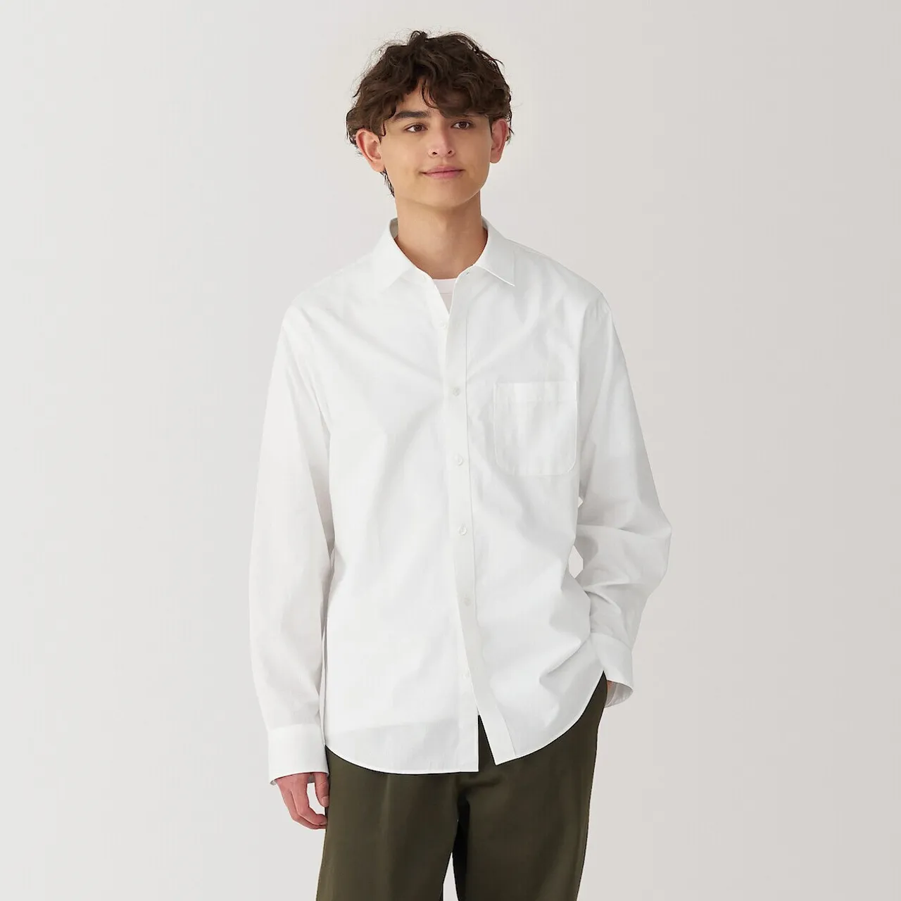 Camicia a maniche lunghe in cotone lavato da uomo