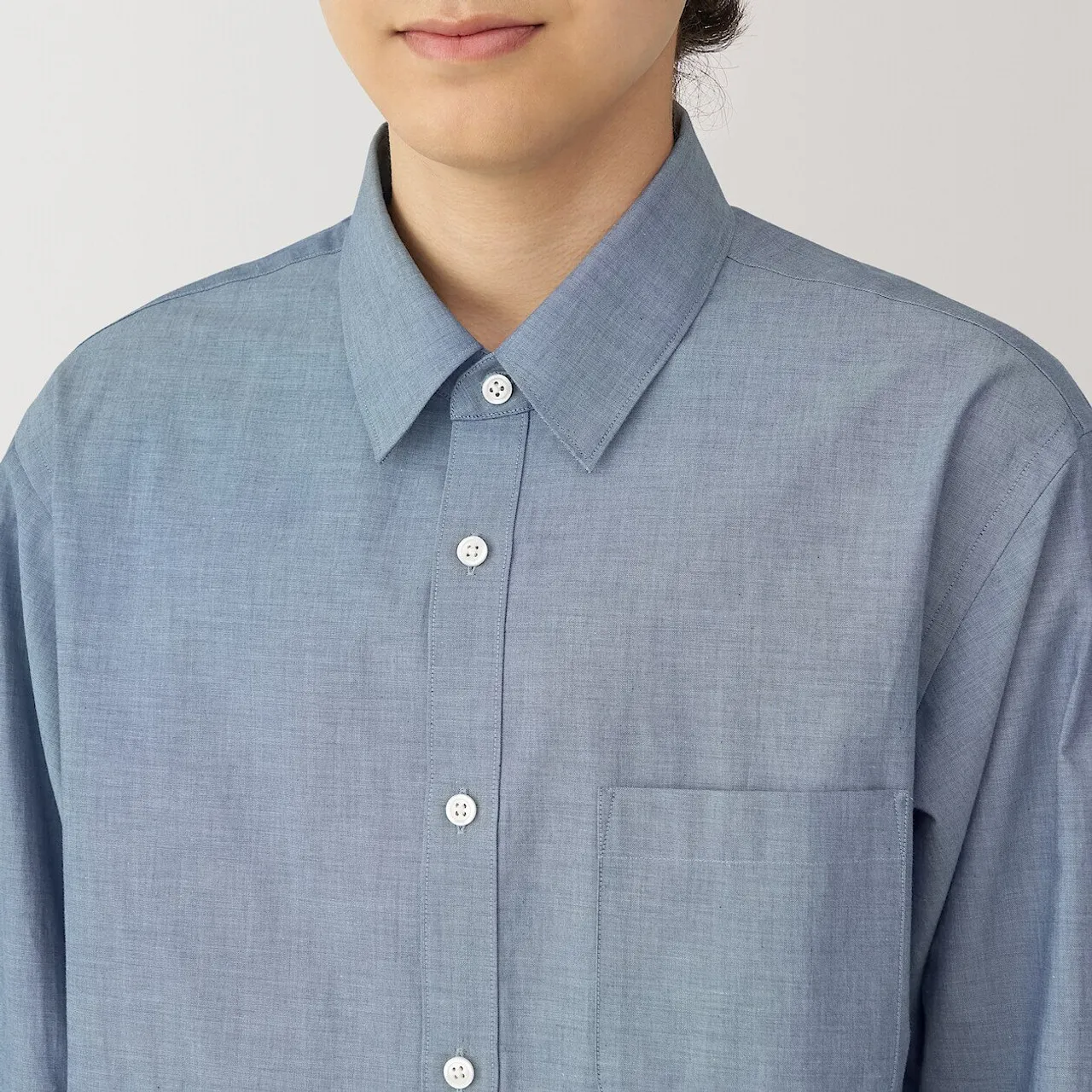 Camicia a maniche lunghe in cotone lavato da uomo