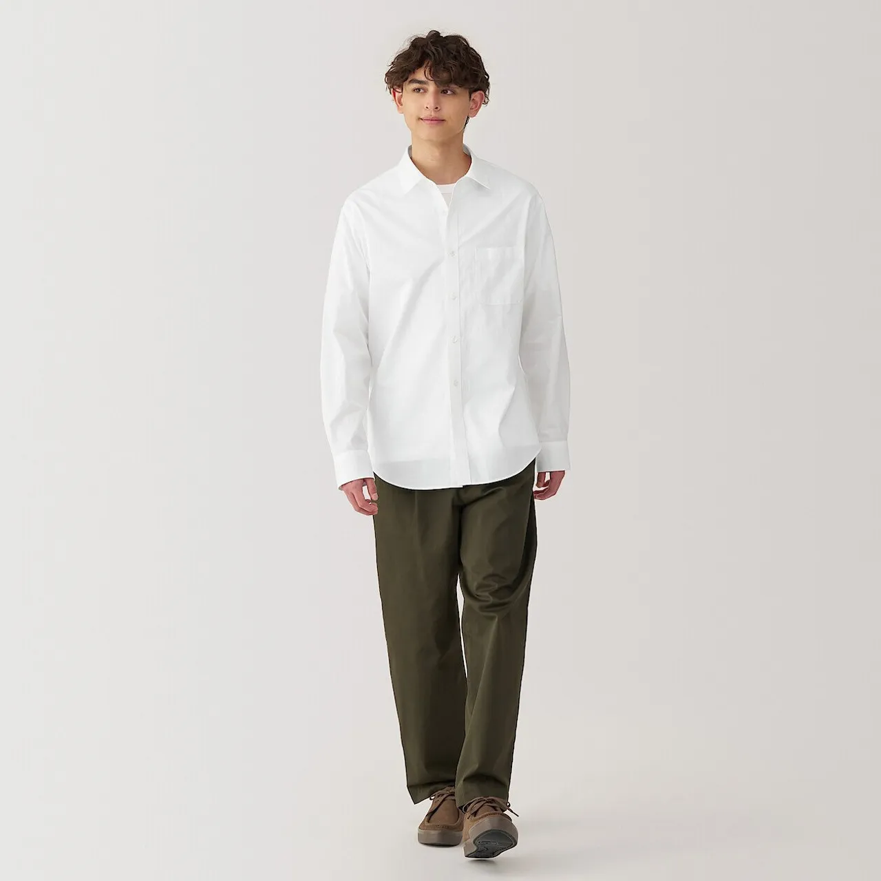 Camicia a maniche lunghe in cotone lavato da uomo