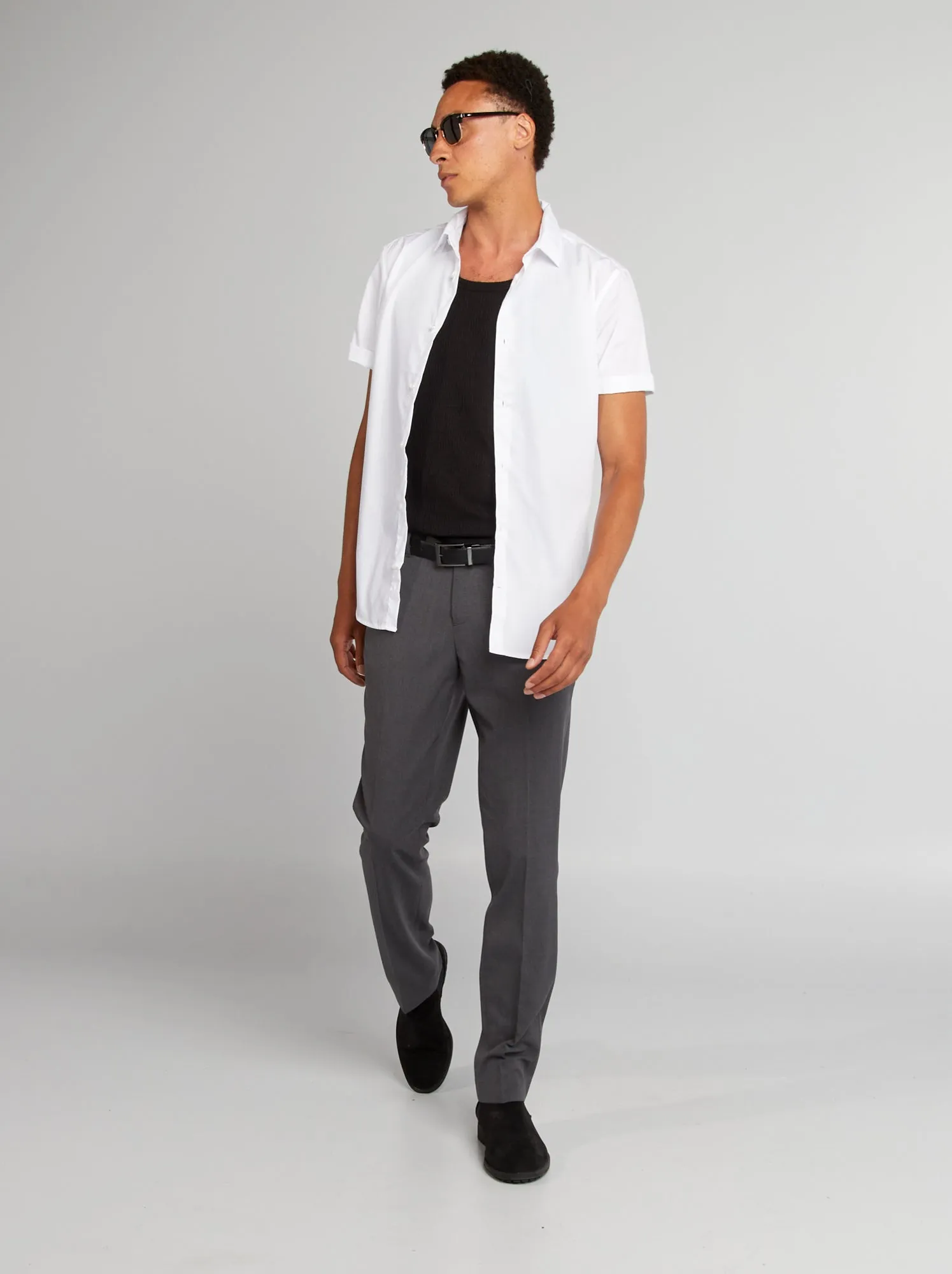Camicia bianca a maniche corte - bianco