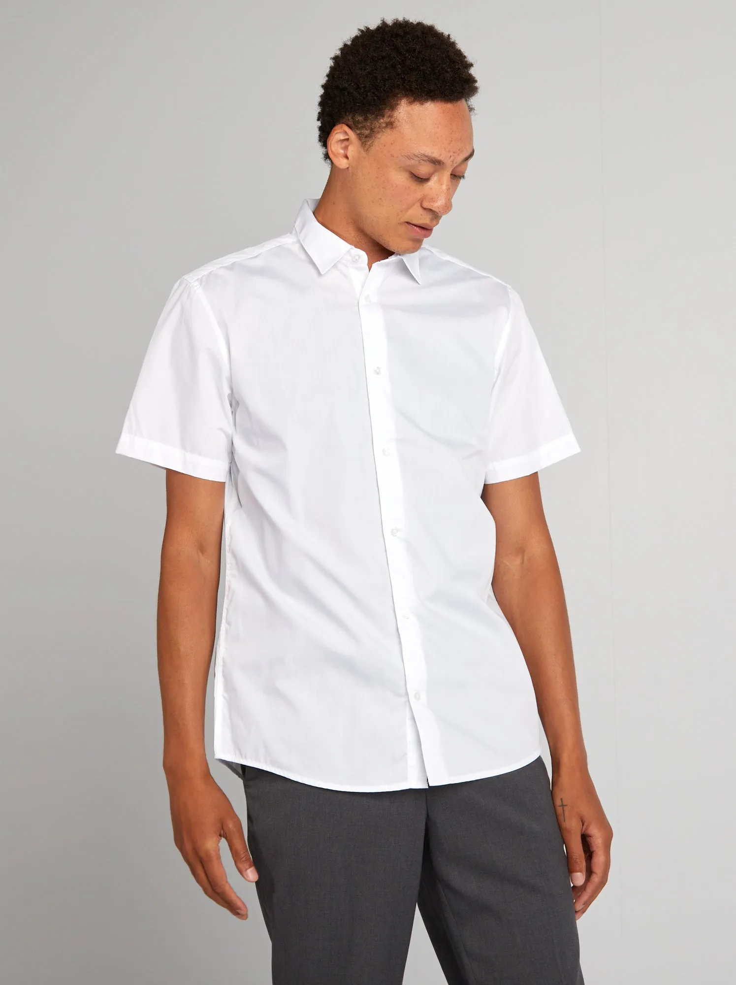 Camicia bianca a maniche corte - bianco