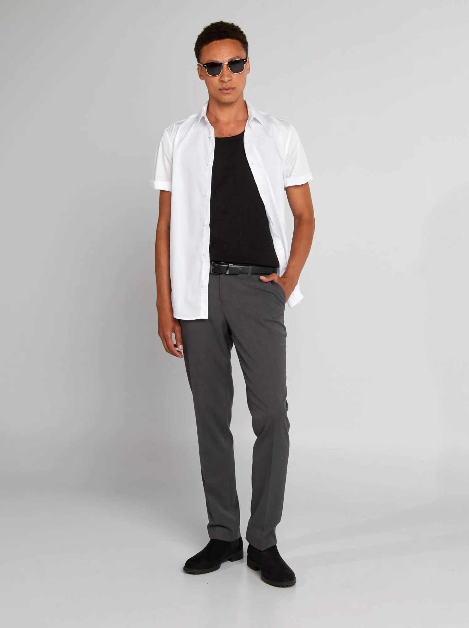 Camicia bianca a maniche corte - bianco