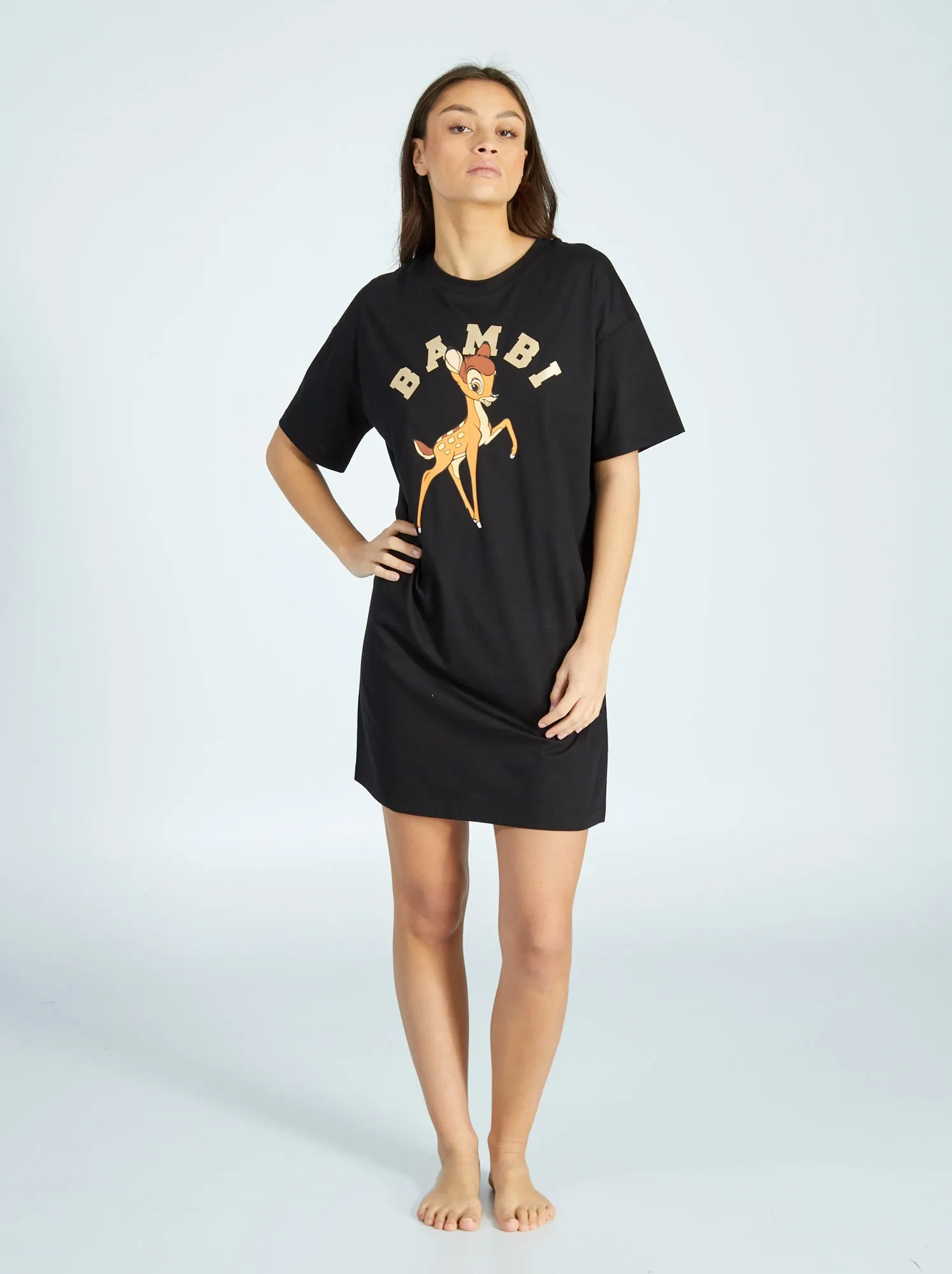 Camicia da notte 'Bambi' - NERO