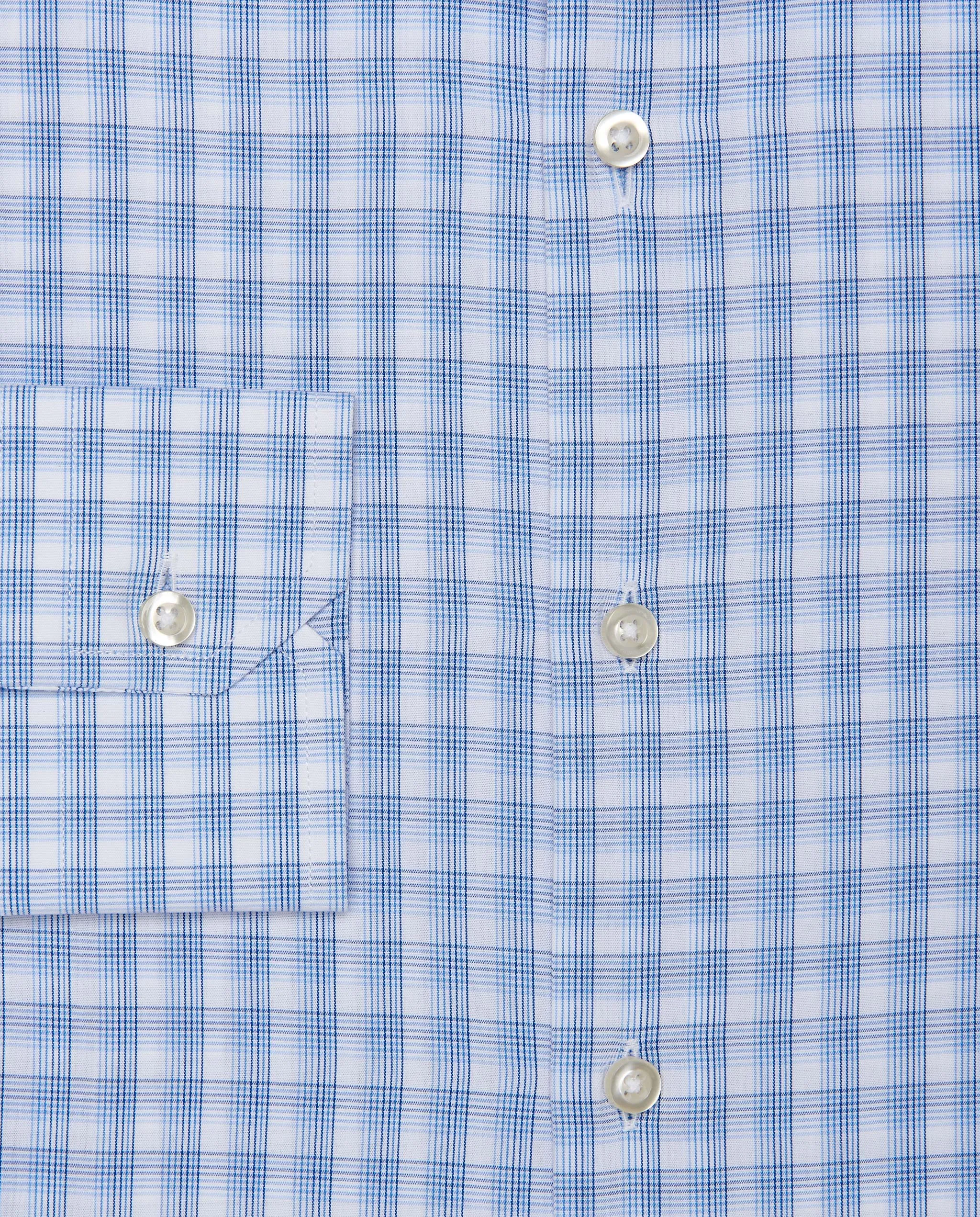 Camicia fancy cotone con fantasia quadrettata. francese    