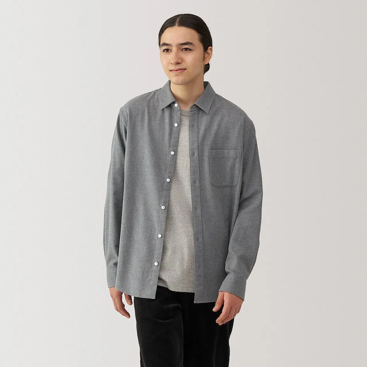 Camicia in flanella di cotone riciclato per uomo